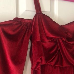 ASOS red velour dress